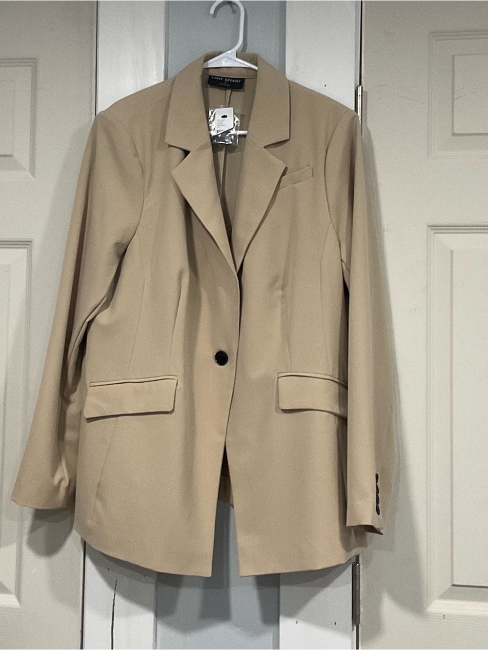 Lane Bryant Women’s Size 18 Beige Tan Stretch One Button Blazer Career Plus